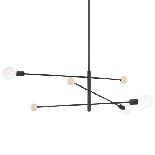 Slater Chandelier in Soft Black Finish