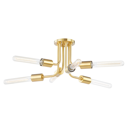 Donny Semi Flush in Aged Brass Finish