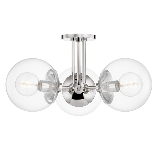 Meadow Semi Flush in Polished Nickel Finish