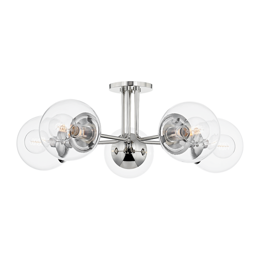 Meadow Semi Flush in Polished Nickel Finish