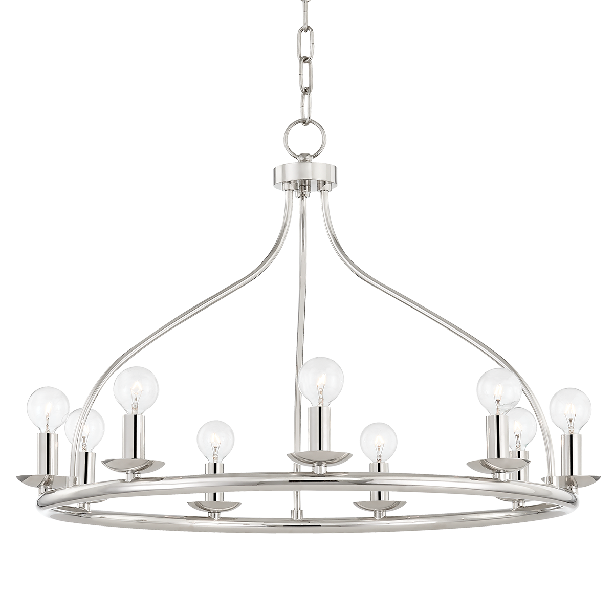 Kendra Chandelier in Polished Nickel Finish