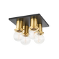 Brandi Flush Mount in Aged Brass/soft Black Finish