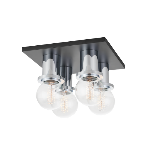 Brandi Flush Mount in Polished Chrome/soft Black Finish