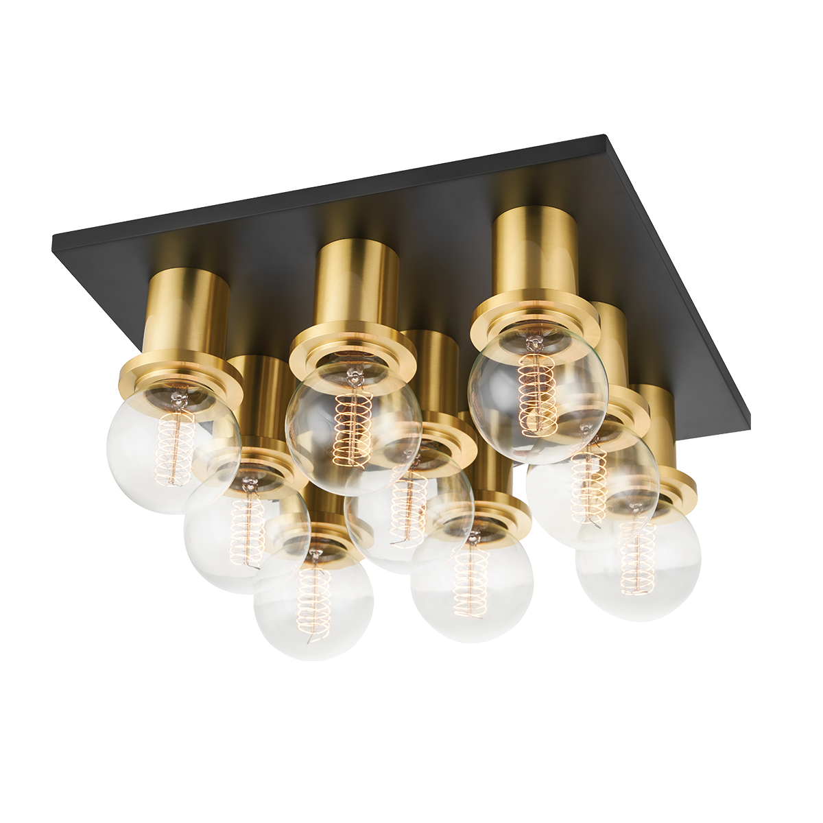 Brandi Flush Mount in Aged Brass/soft Black Finish