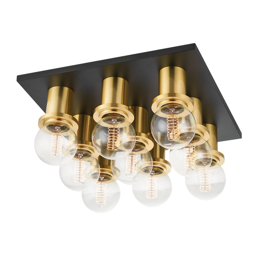 Brandi Flush Mount in Aged Brass/soft Black Finish