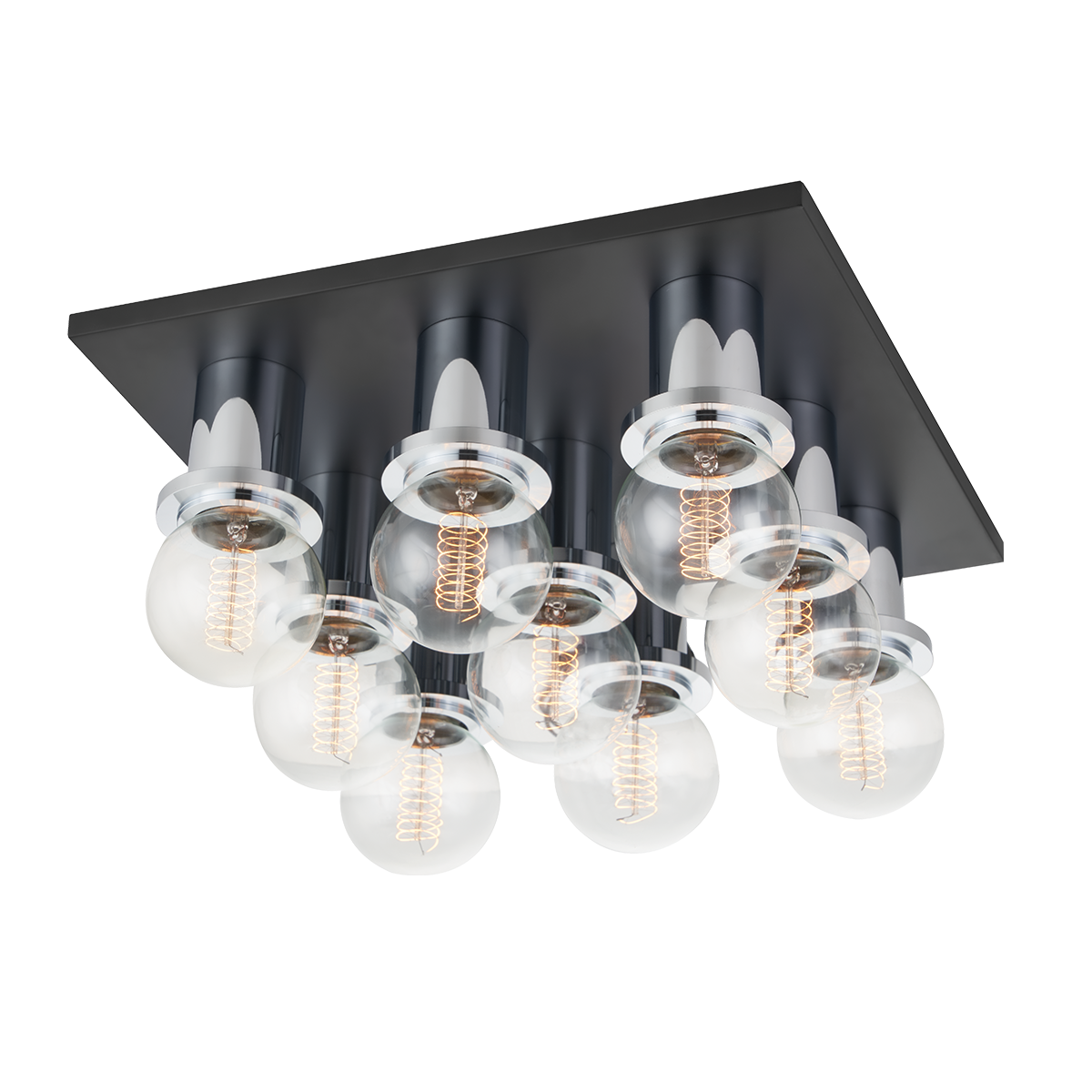 Brandi Flush Mount in Polished Chrome/soft Black Finish