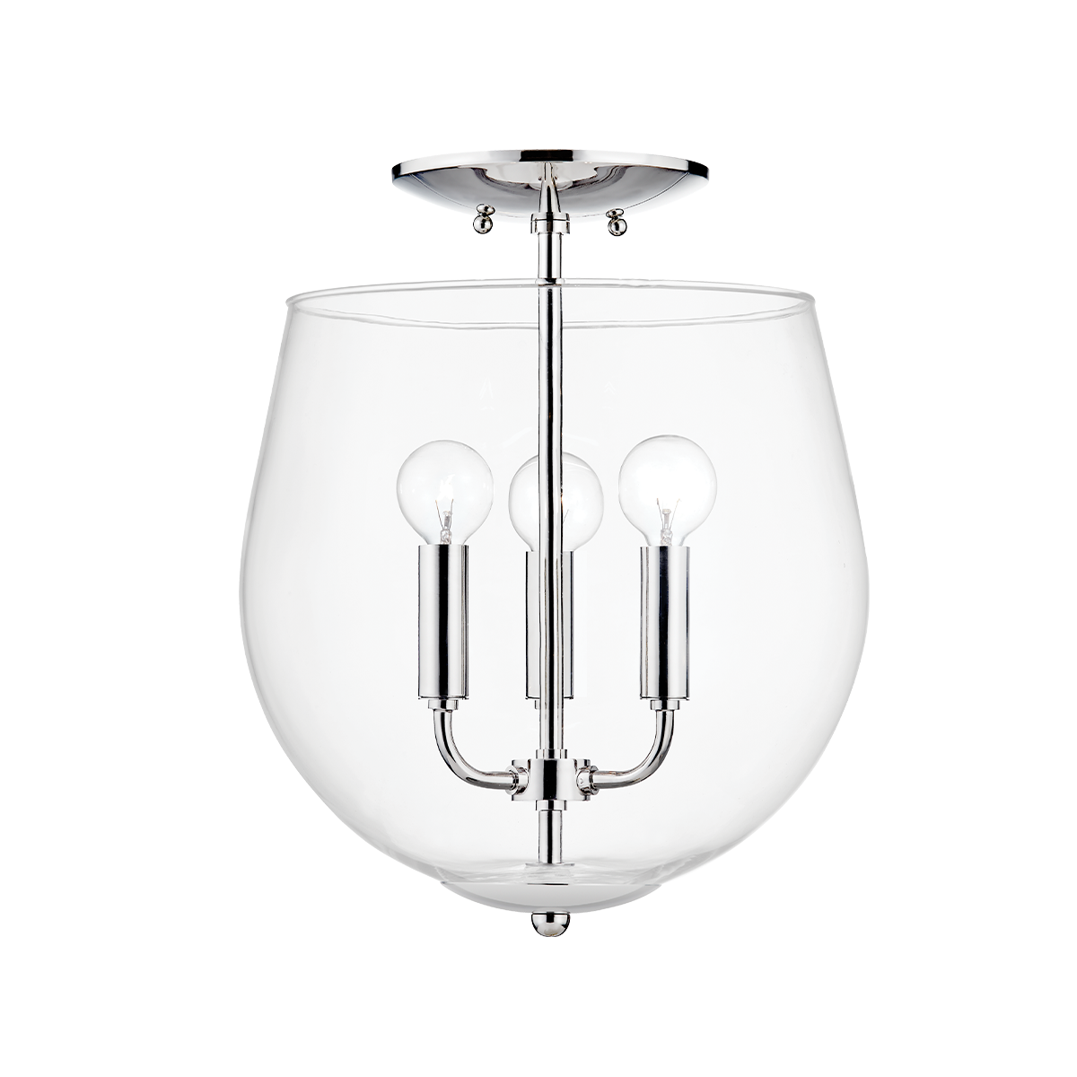 Bobbi Semi Flush in Polished Nickel Finish