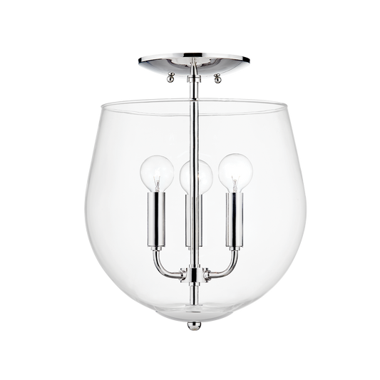 Bobbi Semi Flush in Polished Nickel Finish