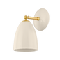 KIRSTEN Wall Sconce in AGED BRASS/CERAMIC CREAM Finish