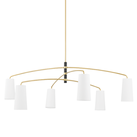 Evelyn Chandelier in Aged Brass/soft Black Finish