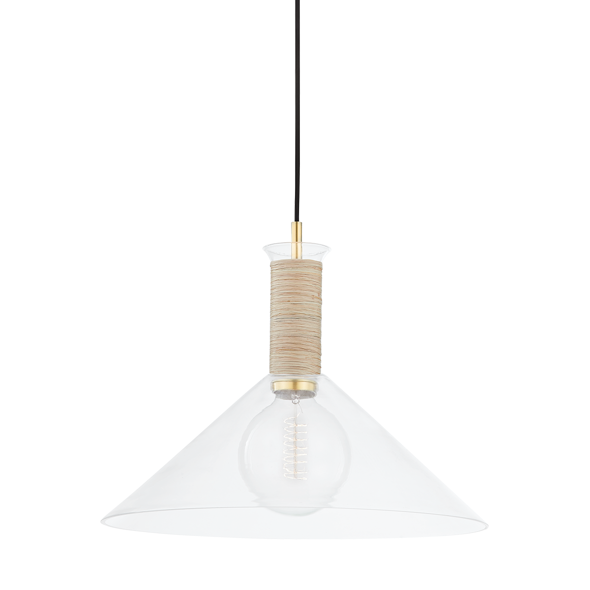 Besa Pendant in Aged Brass Finish