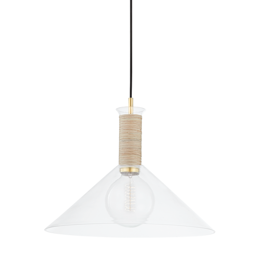 Besa Pendant in Aged Brass Finish