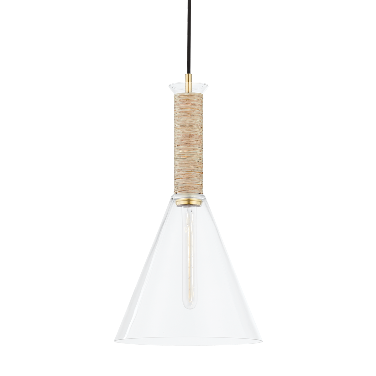 Besa Pendant in Aged Brass Finish