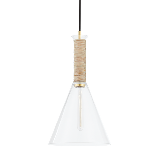 Besa Pendant in Aged Brass Finish