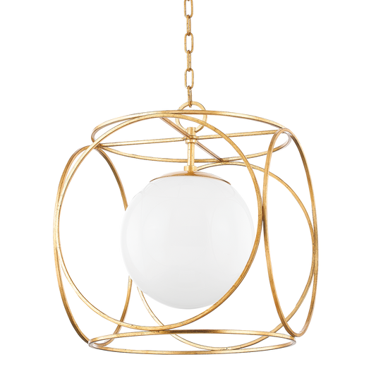 Claire Pendant in Vintage Gold Leaf Finish