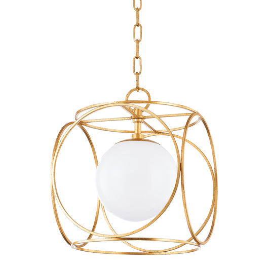 Claire Pendant in Vintage Gold Leaf Finish