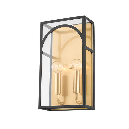 Addison Wall Sconce in AGED BRASS/TEXTURED BLACK COMBO Finish