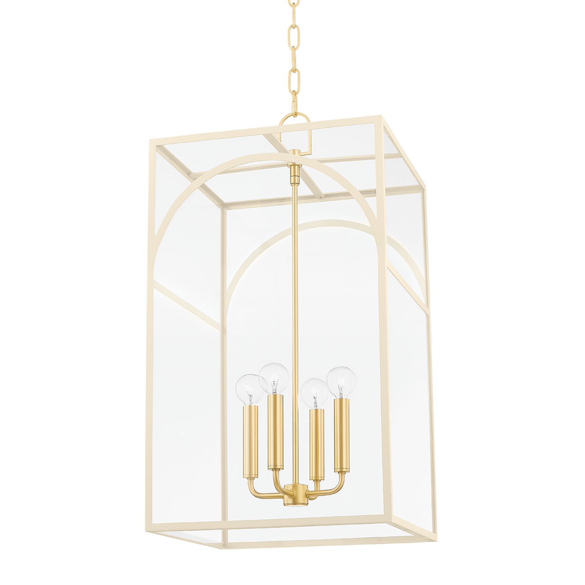 Addison Pendant in AGED BRASS/TEXTURED CREAM Finish
