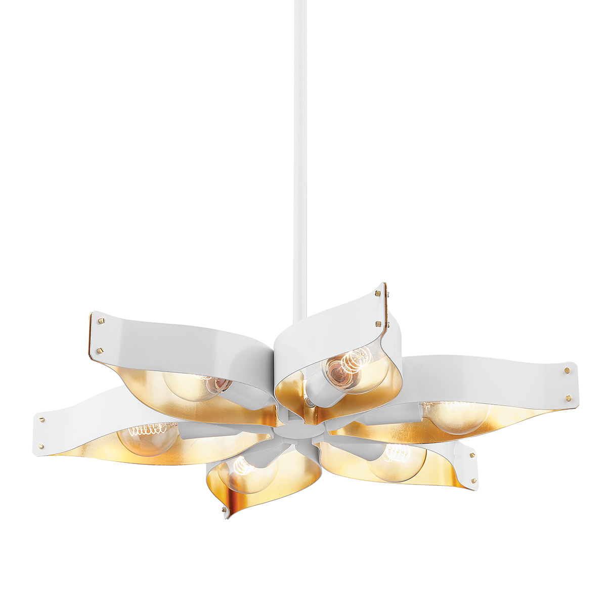 Nala Chandelier in SOFT WHITE/GOLD LEAF Finish