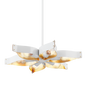 Nala Chandelier in SOFT WHITE/GOLD LEAF Finish