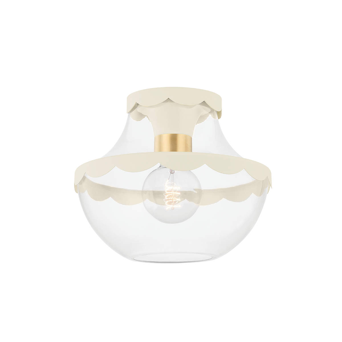 ALAINA Semi Flush in Aged Brass Finish