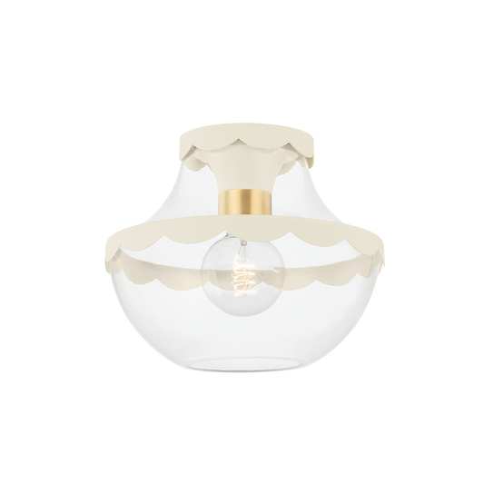 ALAINA Semi Flush in Aged Brass Finish