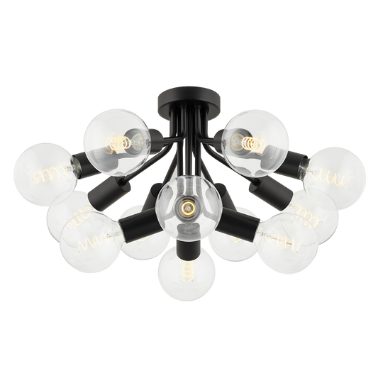 DREA Semi Flush in Soft Black Finish