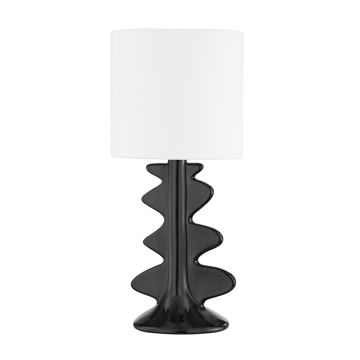 Liwa Table Lamp in AGED BRASS/CERAMIC GLOSS BLACK Finish