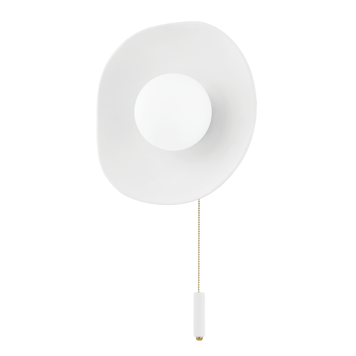 Bacia Wall Sconce in AGED BRASS/CERAMIC RAW MATTE WHITE Finish