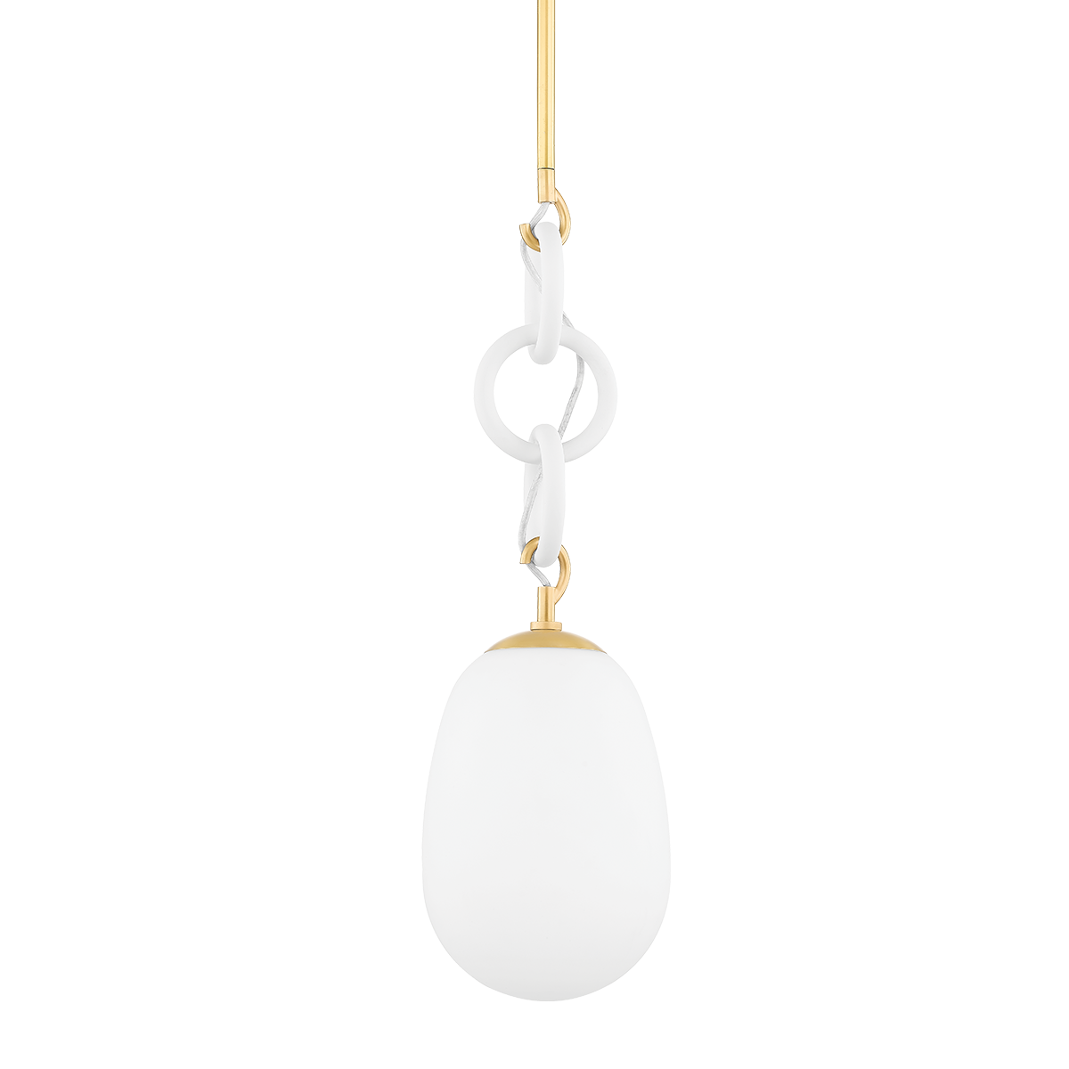 Marina Pendant in AGED BRASS/TEXTURED WHITE Finish