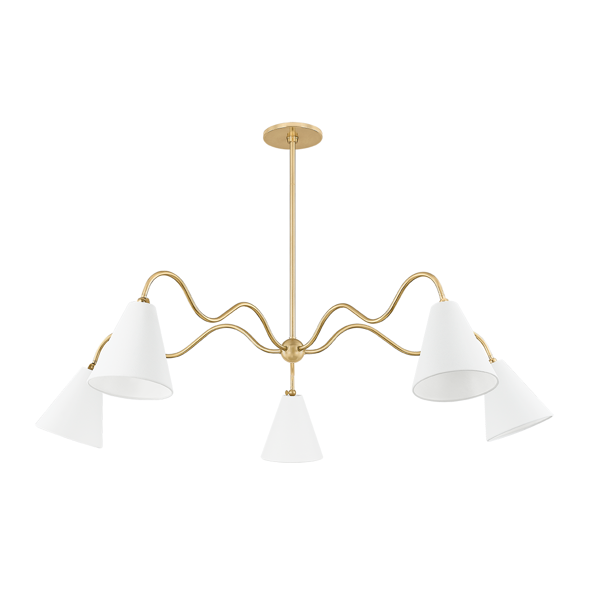 ONDA Chandelier in AGED BRASS Finish
