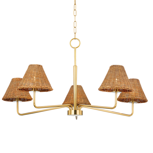 Issa Chandelier in Aged Brass Finish