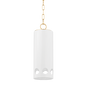 Jean Pendant in AGED BRASS/CERAMIC GLOSS WHITE Finish
