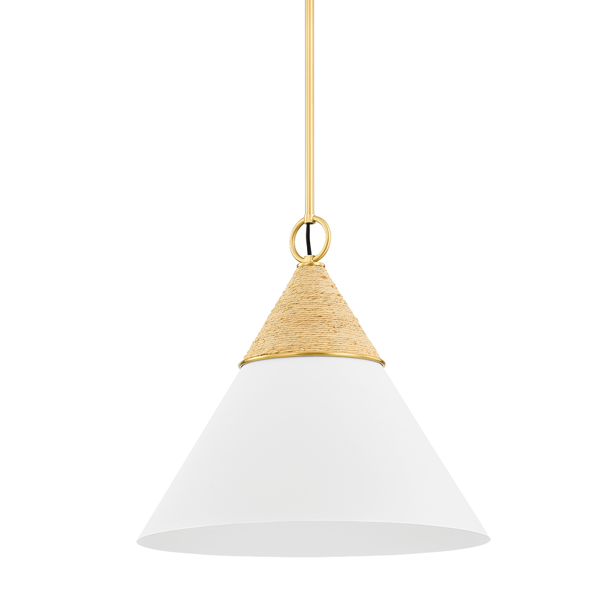 Mica Pendant in Aged Brass Finish
