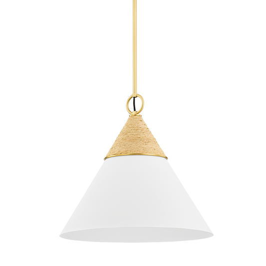 Mica Pendant in Aged Brass Finish