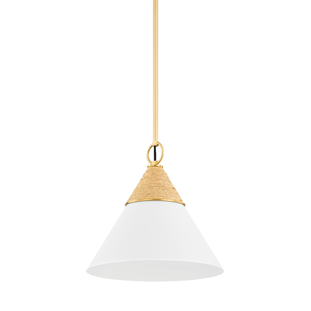 Mica Pendant in Aged Brass Finish