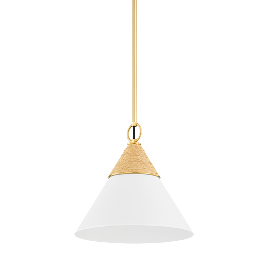 Mica Pendant in Aged Brass Finish