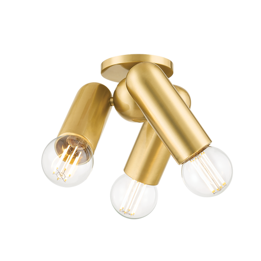 LOLLY Flush Mount in Aged Brass Finish