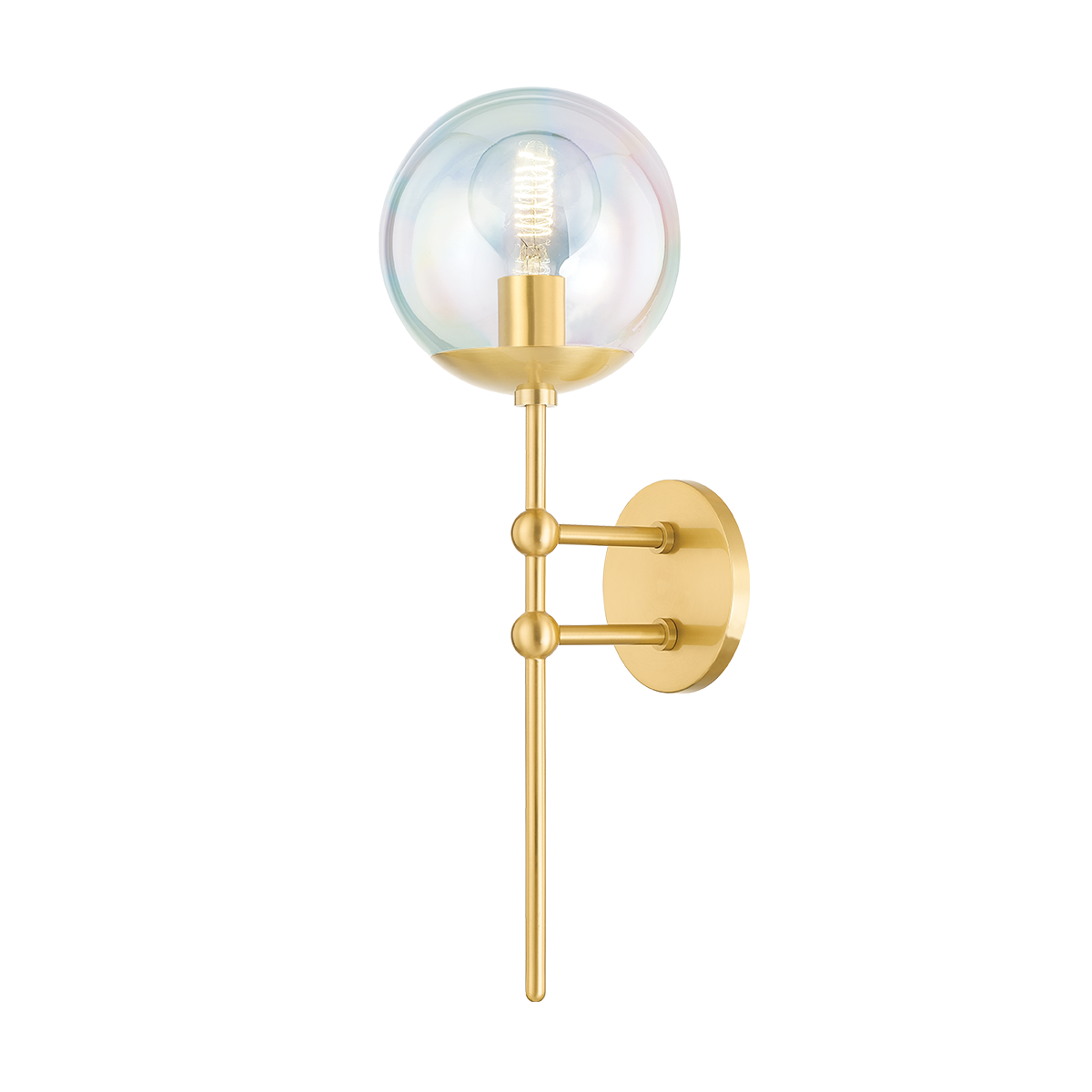 OPHELIA Wall Sconce in Aged Brass Finish