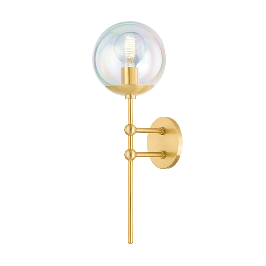 OPHELIA Wall Sconce in Aged Brass Finish