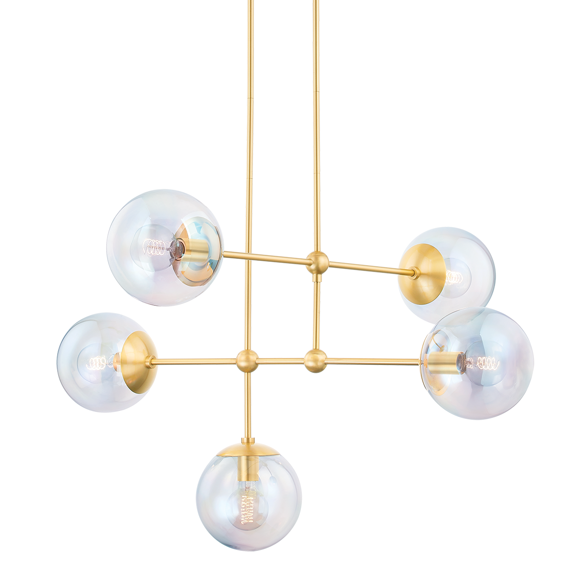 OPHELIA Chandelier in Aged Brass Finish