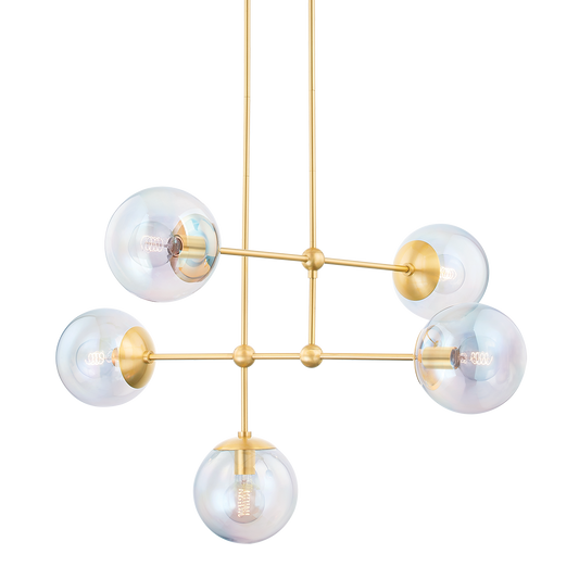 OPHELIA Chandelier in Aged Brass Finish