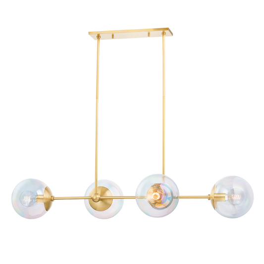 OPHELIA Island Light in Aged Brass Finish