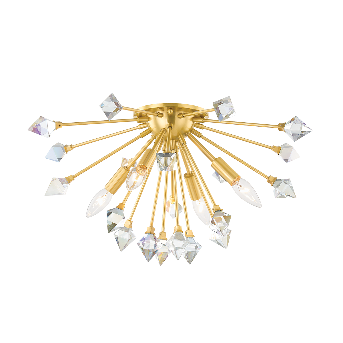 GENESIS Flush Mount in Aged Brass Finish