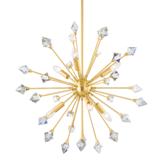 GENESIS Chandelier in Aged Brass Finish