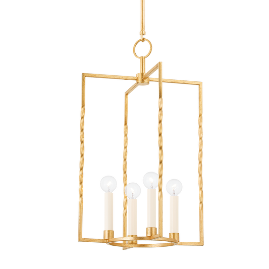 ADELAIDE Lantern in Vintage Gold Leaf Finish