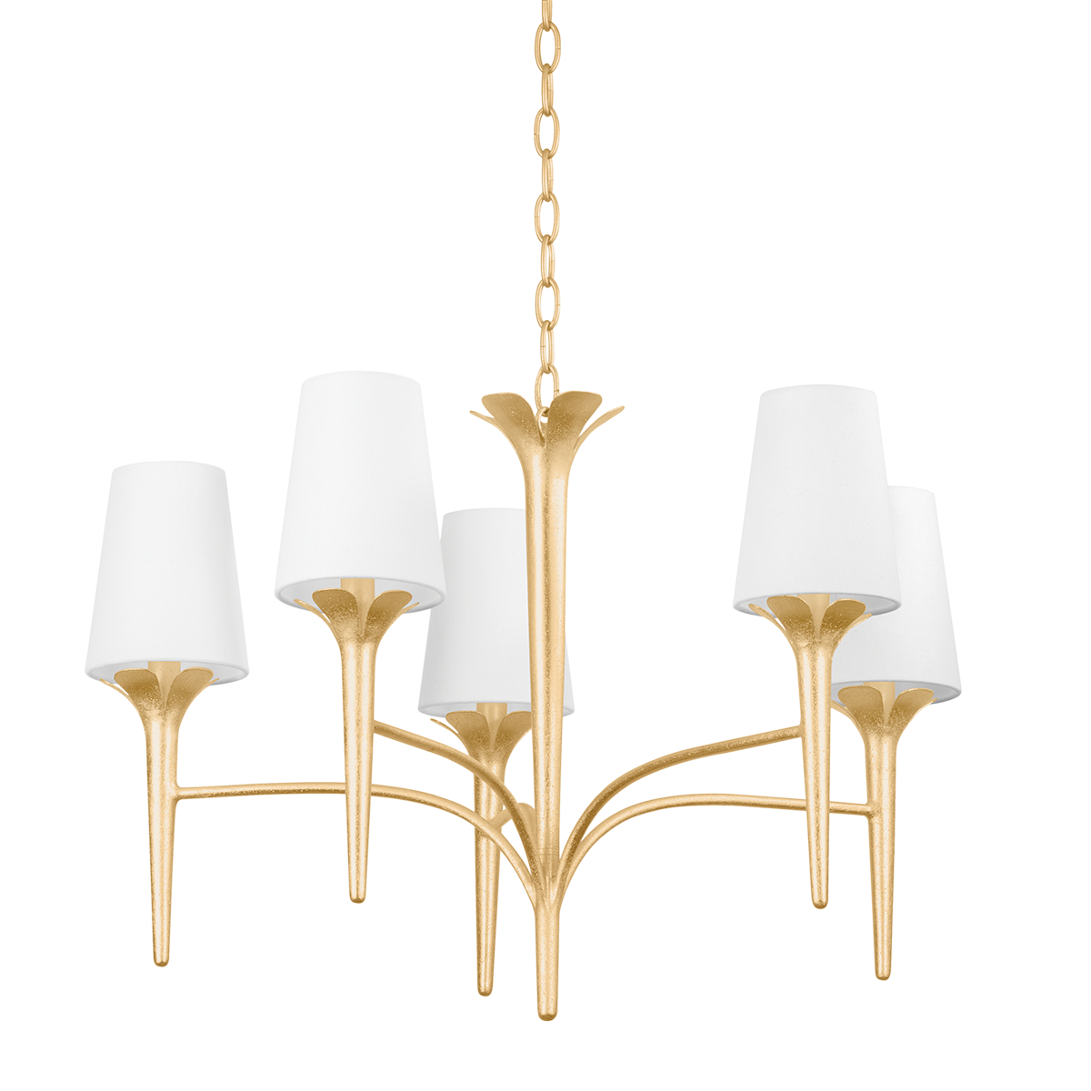 EMILY Chandelier in Gold Leaf Finish