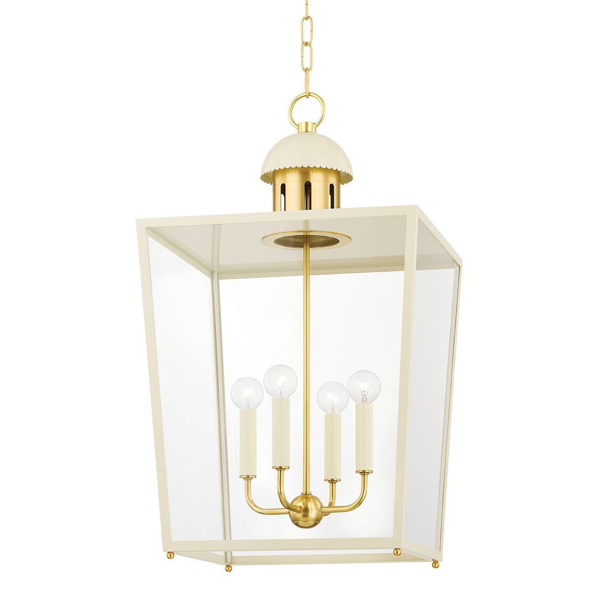 JUNE Lantern in Aged Brass Finish