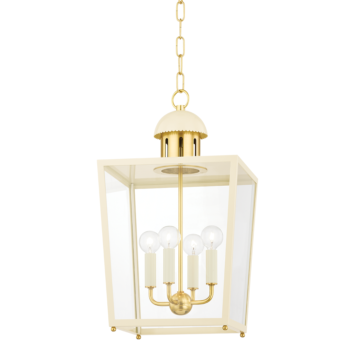 JUNE Lantern in Aged Brass Finish