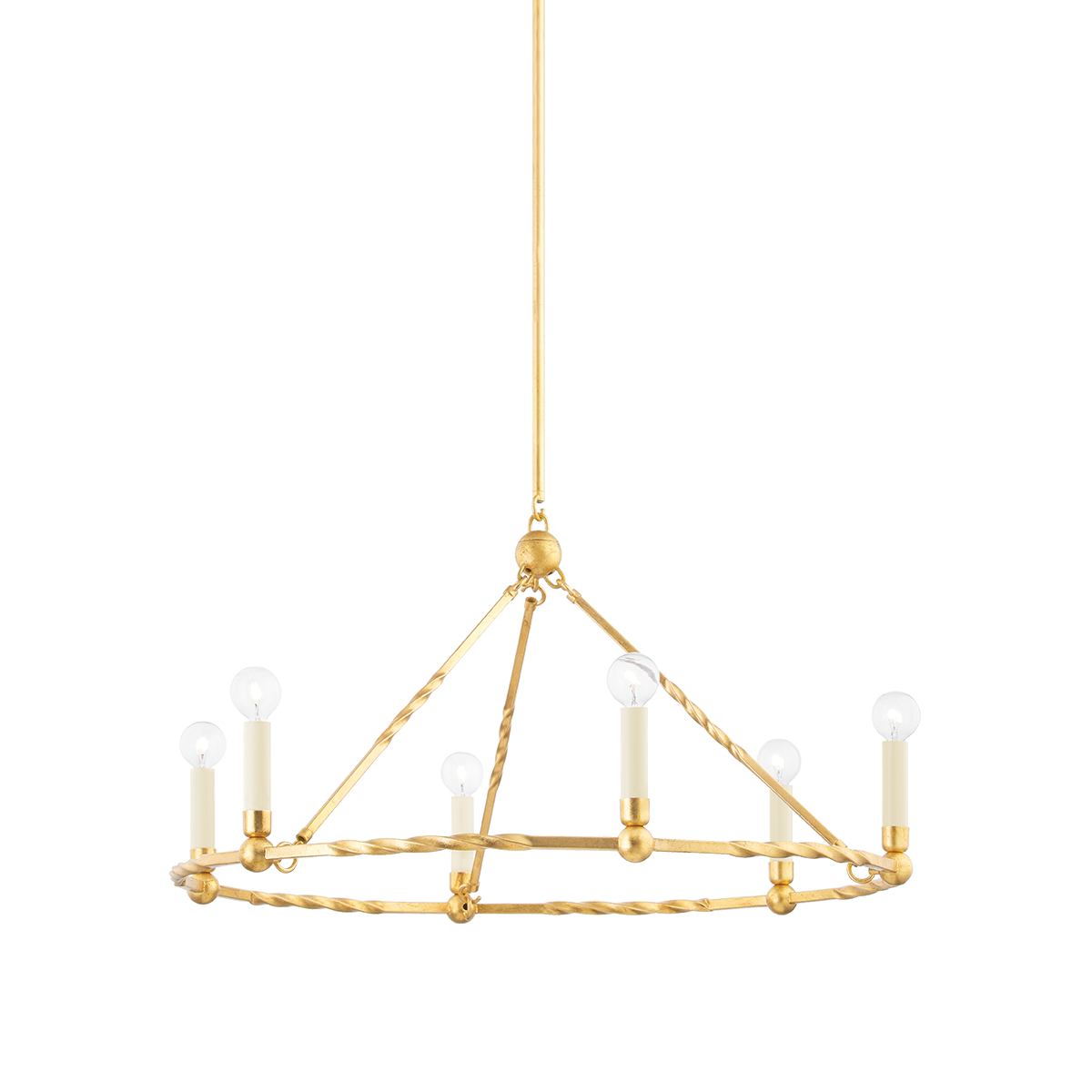 JOSEPHINE Chandelier in Vintage Gold Leaf Finish